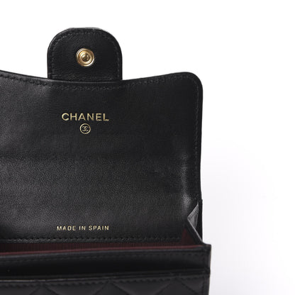 Chanel Lambskin Quilted Flap Card Holder Black 8 of 10