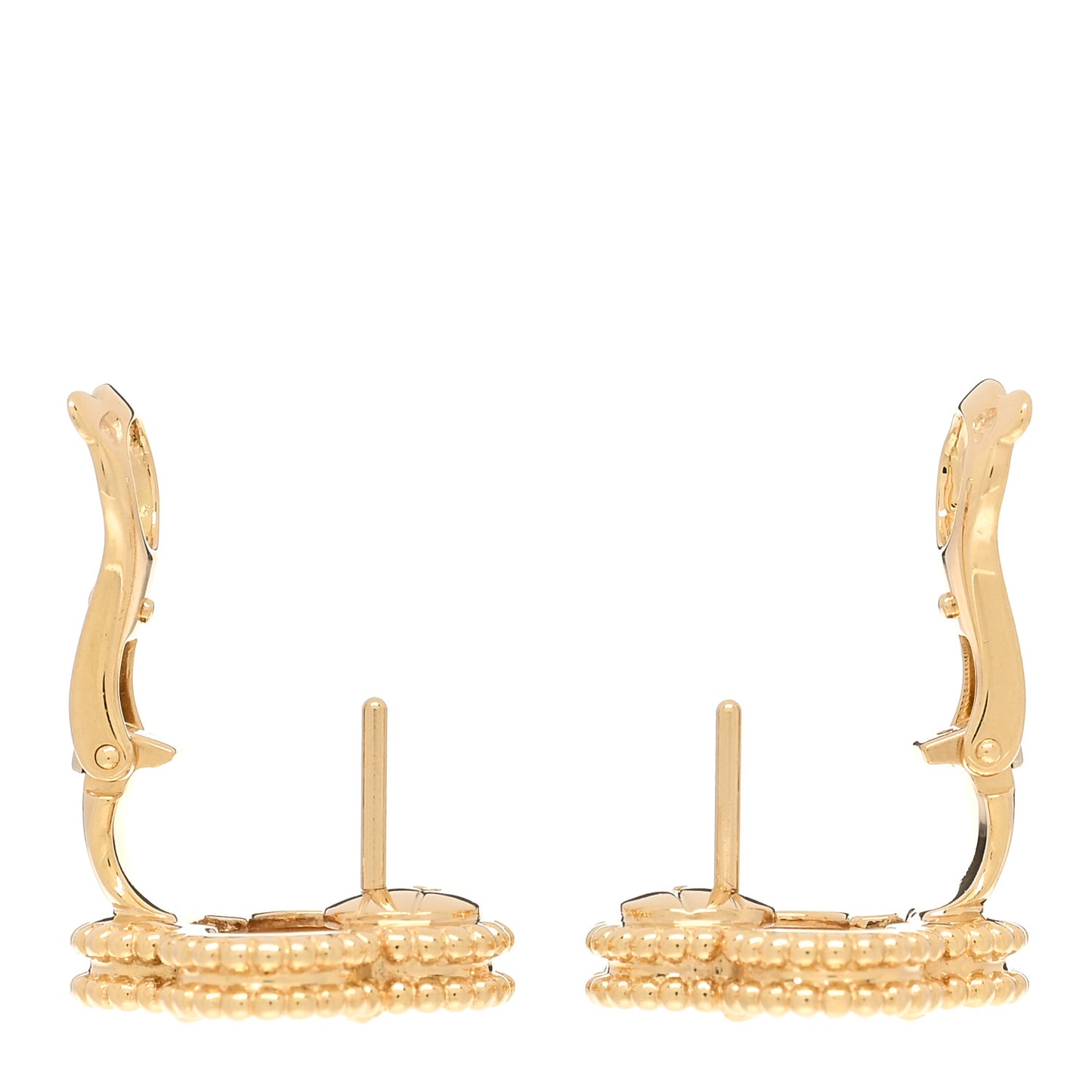 18K Yellow Gold Mother of Pearl Vintage Alhambra Earrings