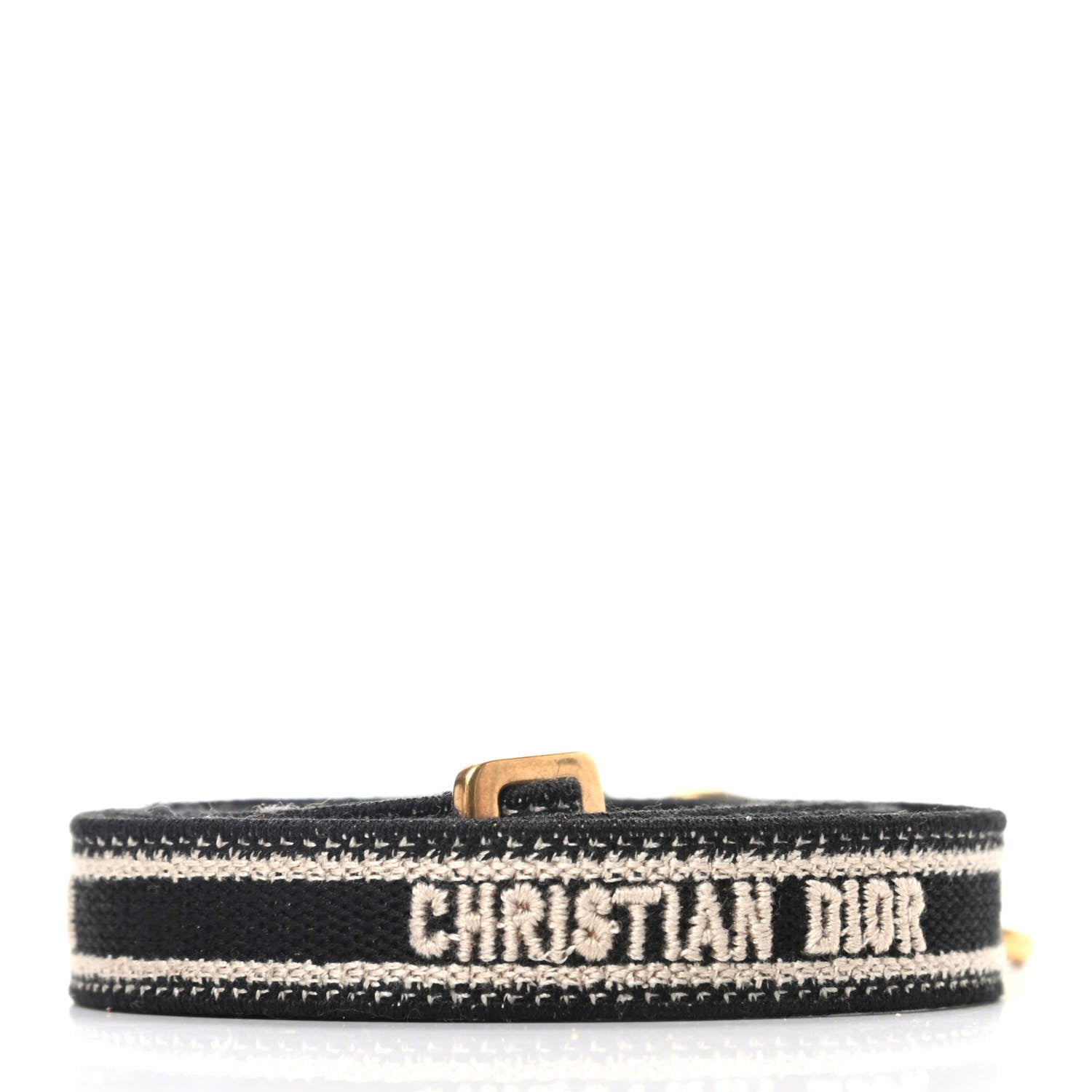 Christian Dior Canvas Embroidered Shoulder Strap Black Multicolor 2 of 3