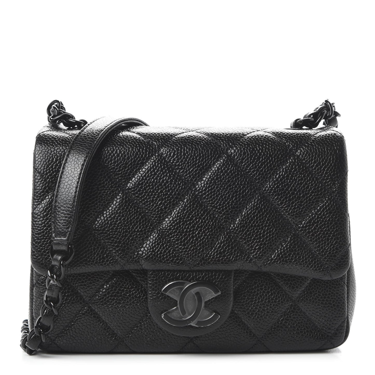 Caviar Quilted Incognito Mini Square Flap Black