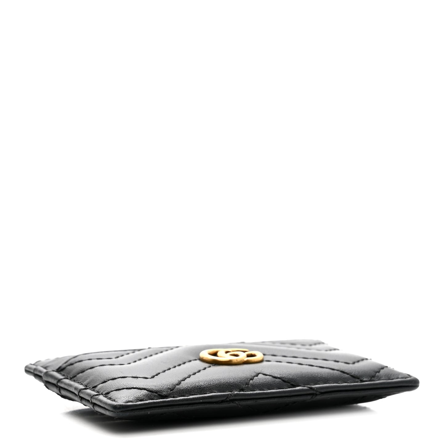 Calfskin Matelasse GG Marmont Card Holder Black