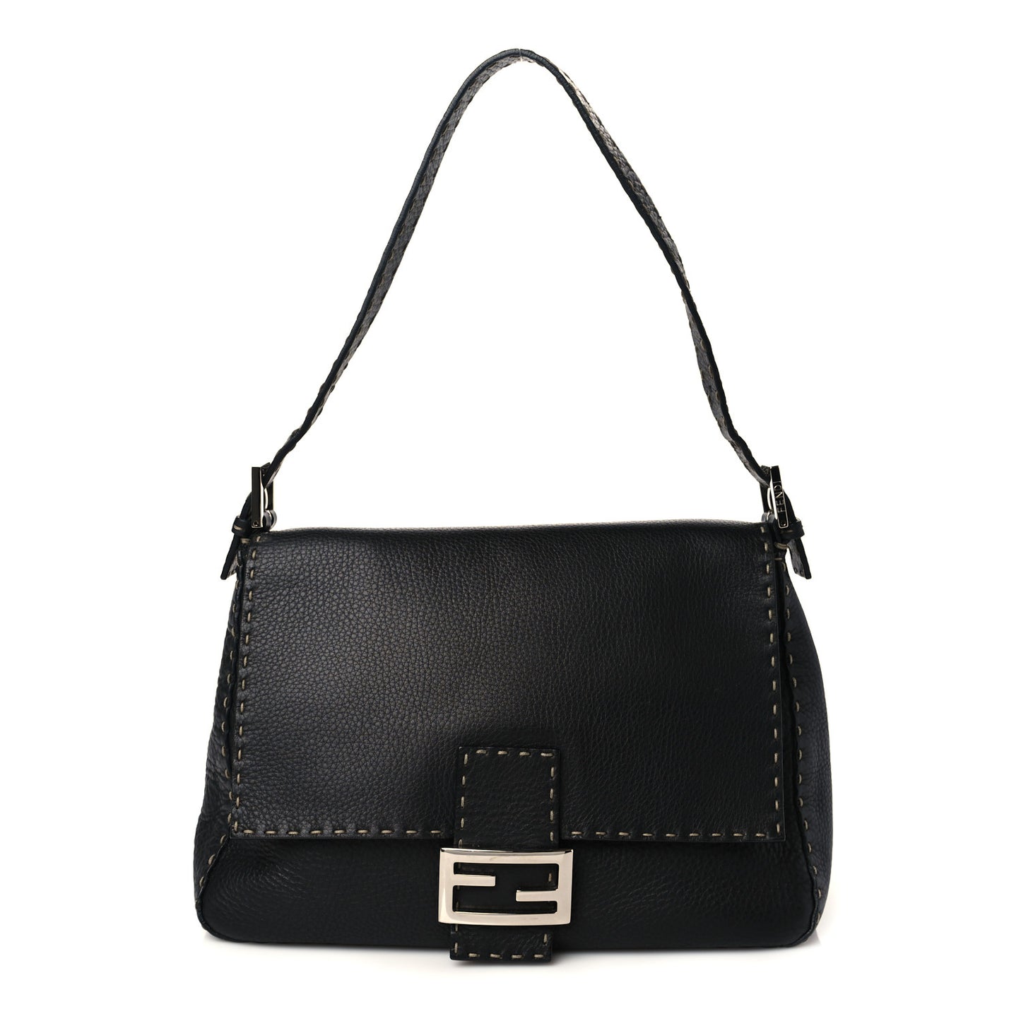 Calfskin Romano Selleria Forever Mama Baguette Black