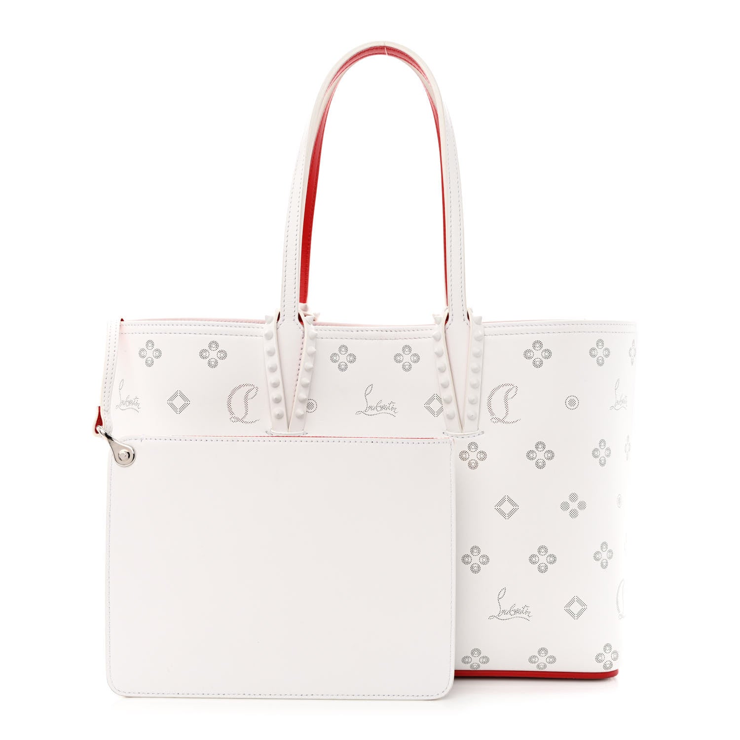 Christian Louboutin Calfskin Loubinthesky Mini East West Cabata Tote White 1 of 12