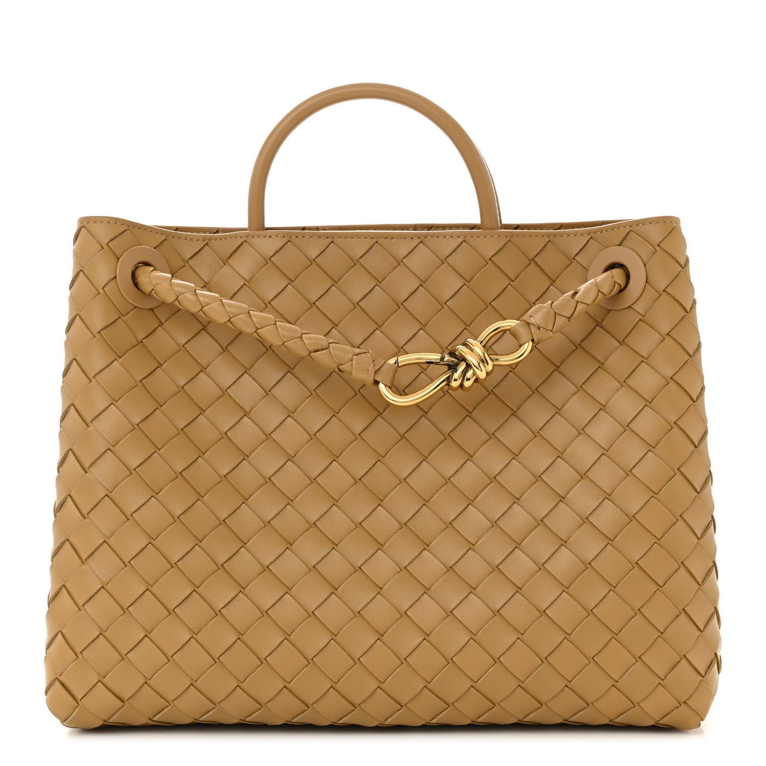 Bottega Veneta Nappa Intrecciato Medium Andiamo Shoulder Bag Dark Praline 1 of 9