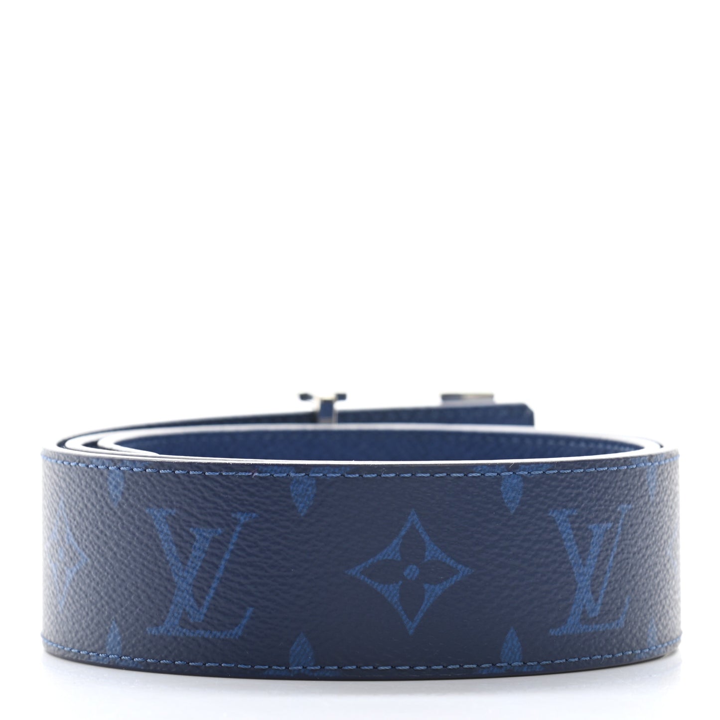 Monogram 40mm Reversible LV Initiales Belt 85 34 Cobalt Blue