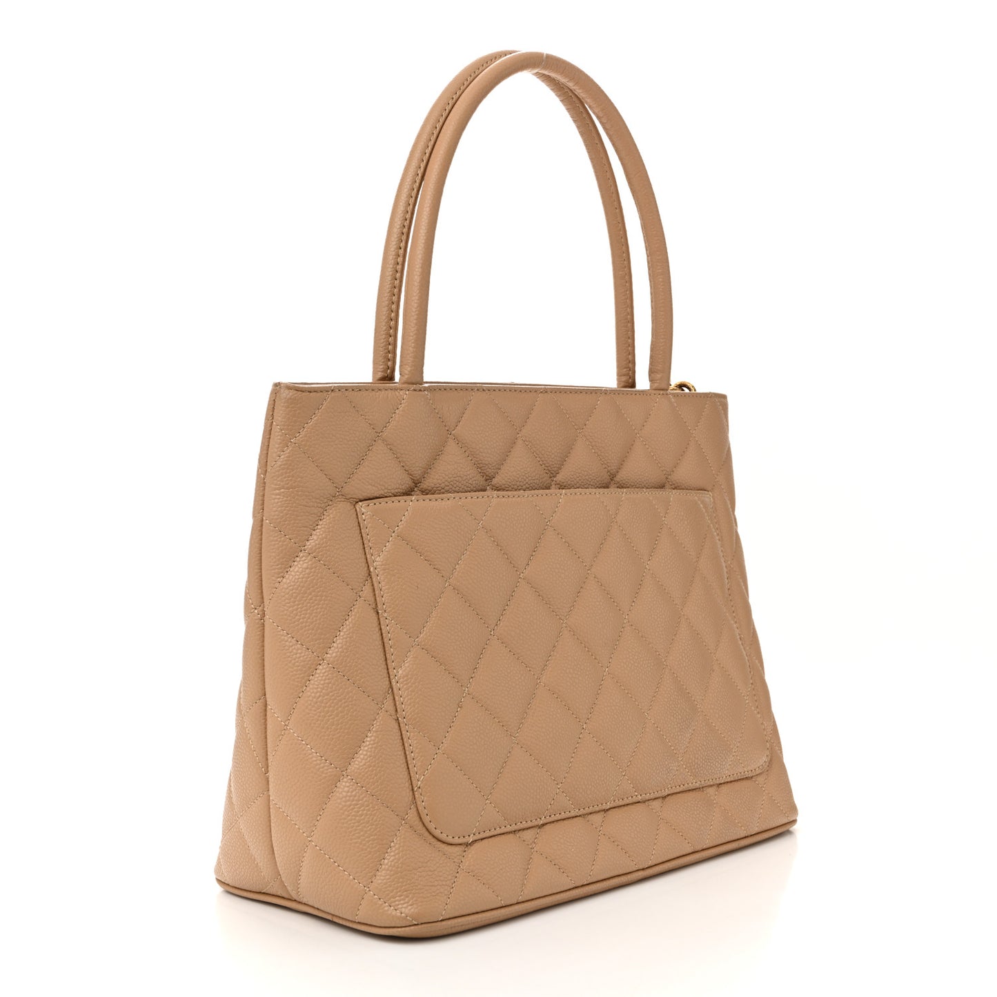 Caviar Quilted Medallion Tote Beige