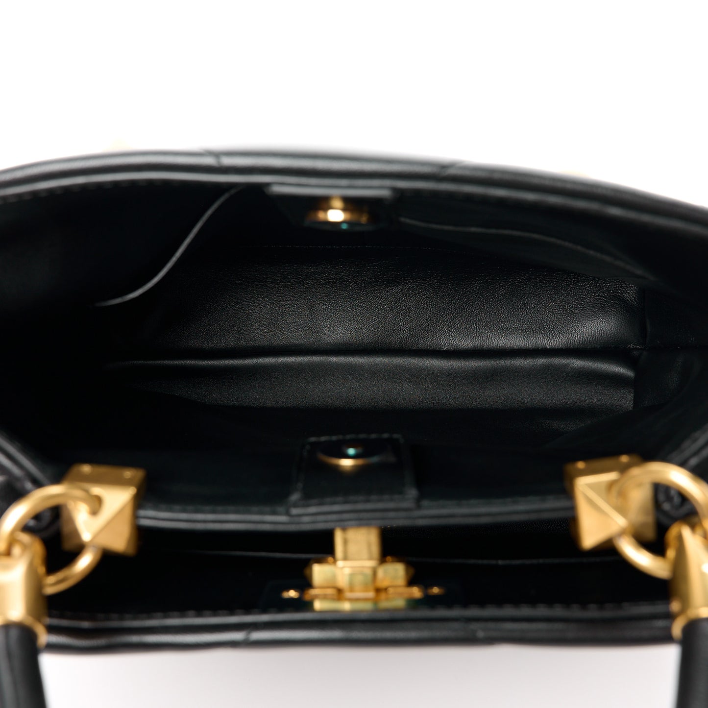 Nappa Roman Stud The Handle Bag Black