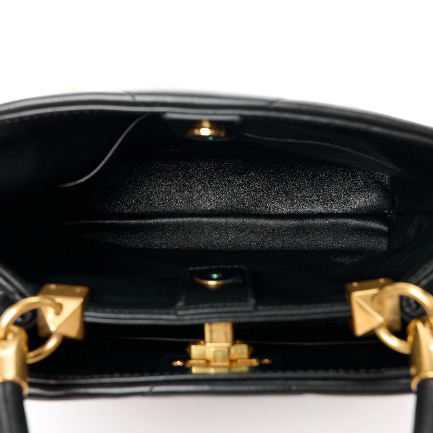 Valentino Garavani Nappa Roman Stud The Handle Bag Black 5 of 11