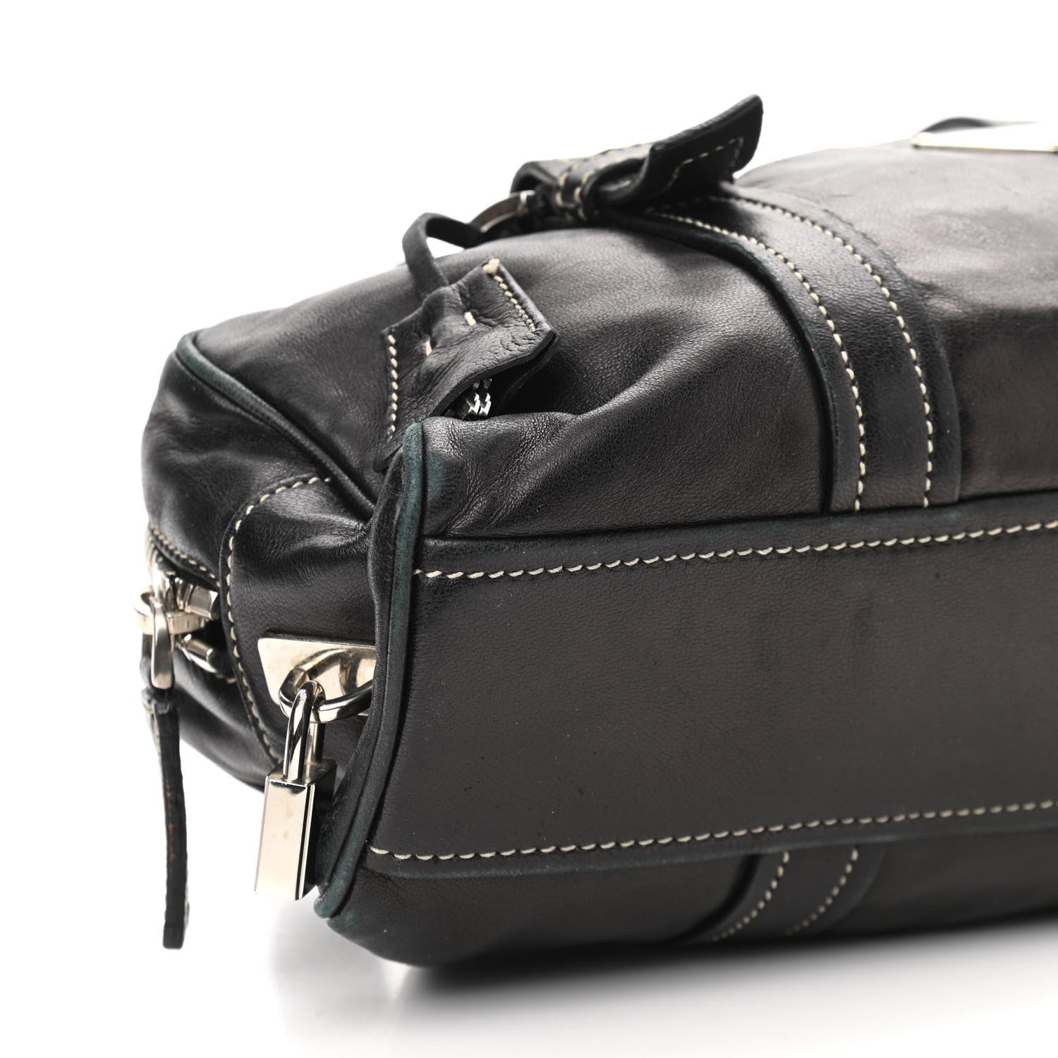 Prada Soft Calf Shoulder Bag Black 11 of 12