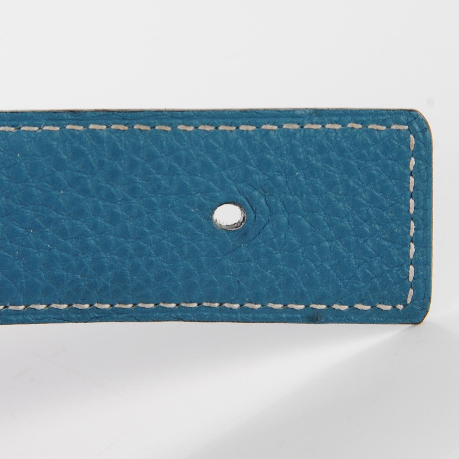 Hermes Box Togo 24mm H Belt 85 Black Blue Jean 5 of 14