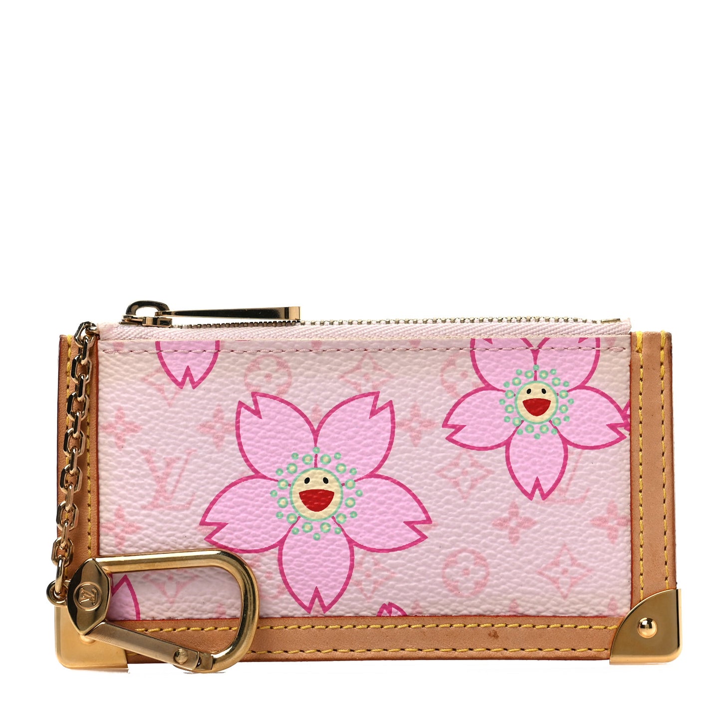 Monogram Cherry Blossom Key Pouch Pink