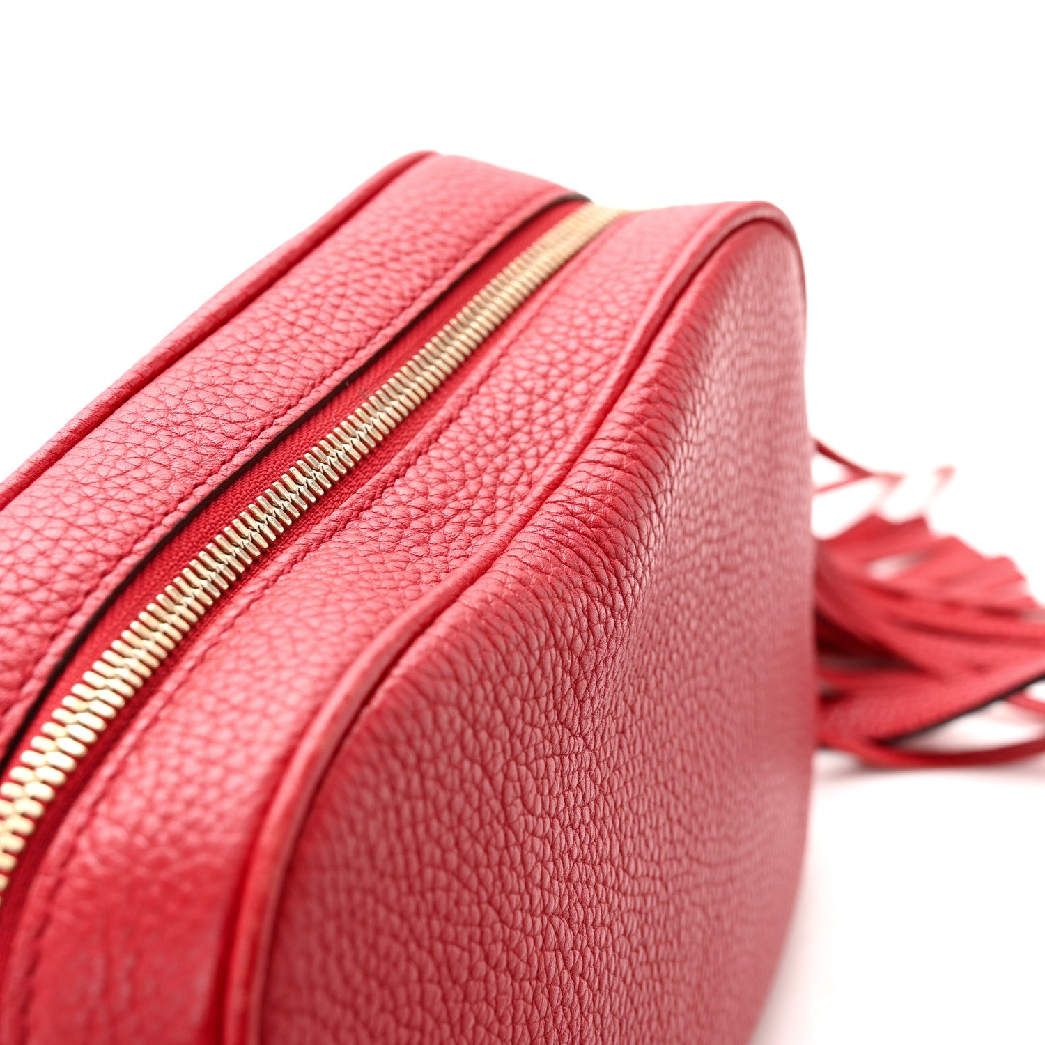 Gucci Pebbled Calfskin Small Soho Disco Bag Vibrant Red 12 of 14