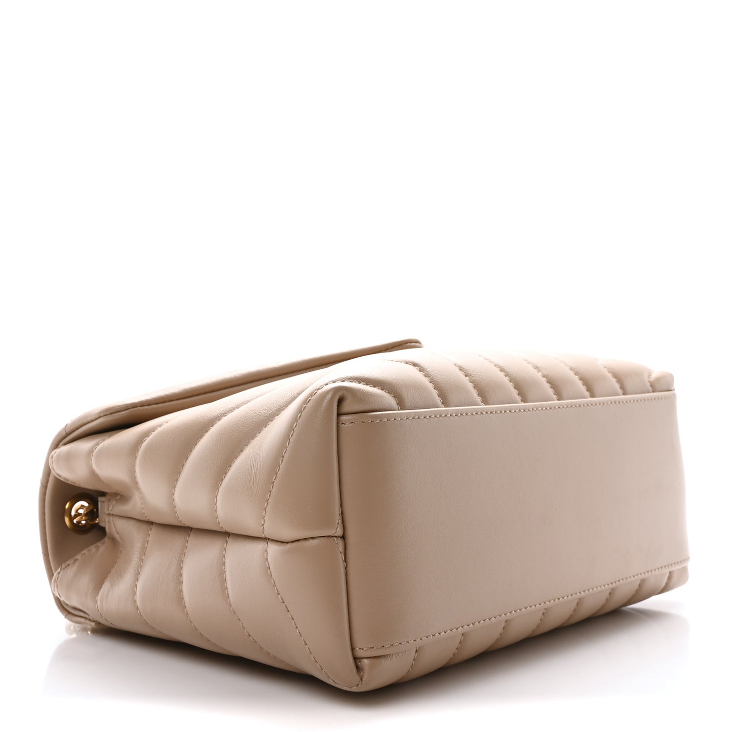 Calfskin Y Quilted Monogram Small Loulou Chain Satchel Dark Beige