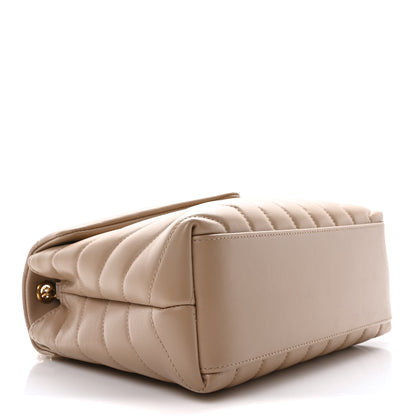 Saint Laurent Calfskin Y Quilted Monogram Small Loulou Chain Satchel Dark Beige 4 of 11