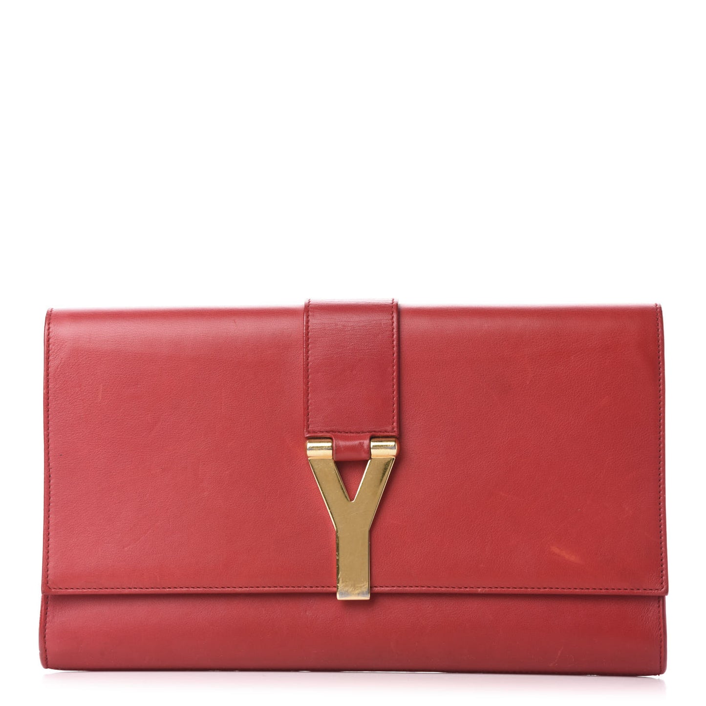 Calfskin Classic Y Ligne Clutch Red
