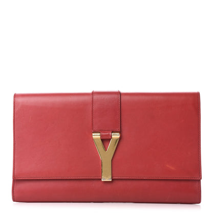 Saint Laurent Calfskin Classic Y Ligne Clutch Red 1 of 6