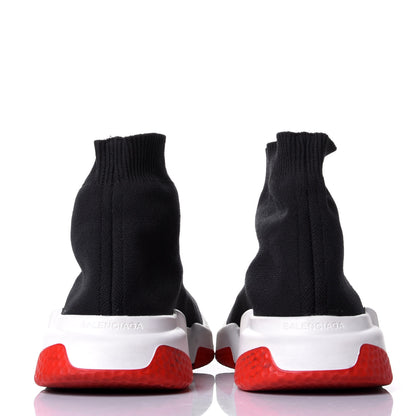 Balenciaga Neoprene Knit Womens Speed Sneakers 39 Black White Red 6 of 10