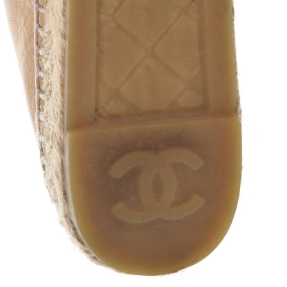 Chanel Lambskin CC Espadrilles 36 Beige Black 8 of 11
