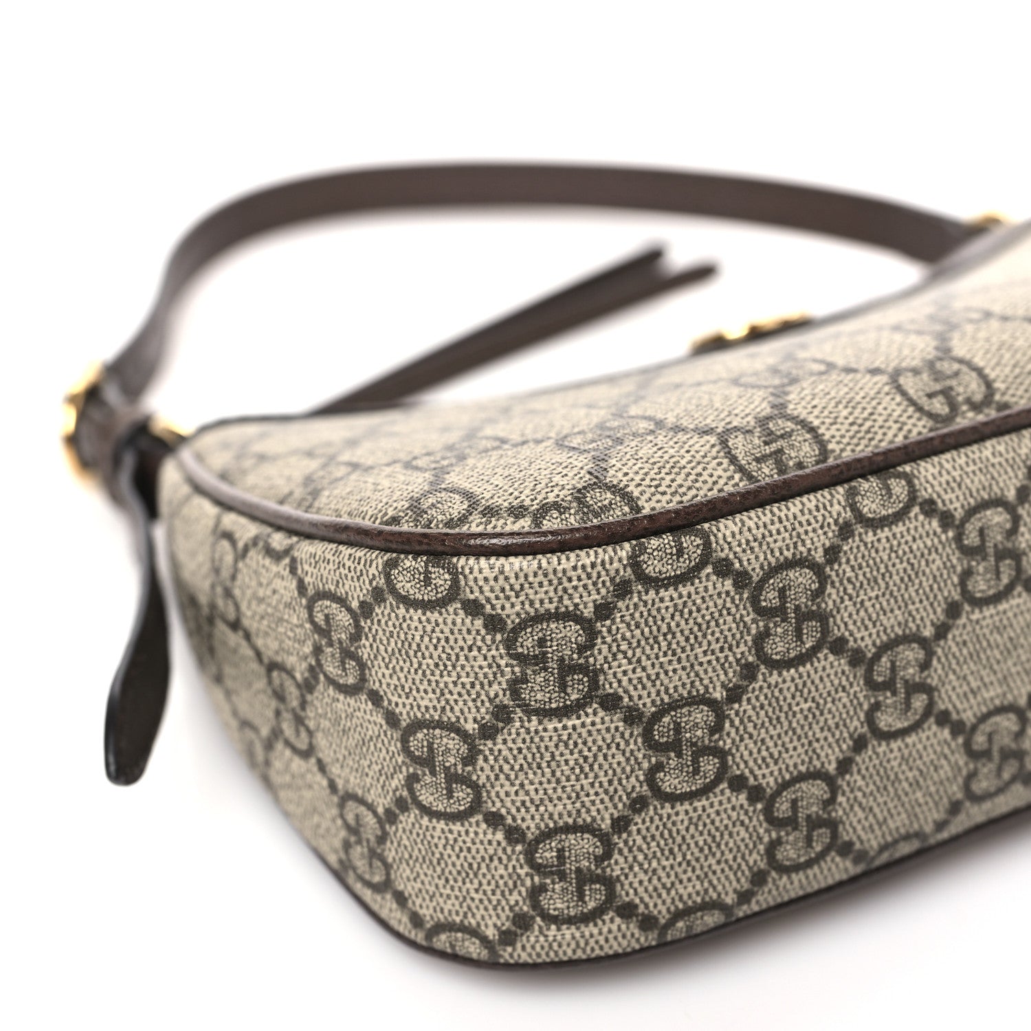Gucci GG Supreme Monogram Textured Dollar Calfskin Small Ophidia Hobo Beige Ebony New Acero 8 of 9