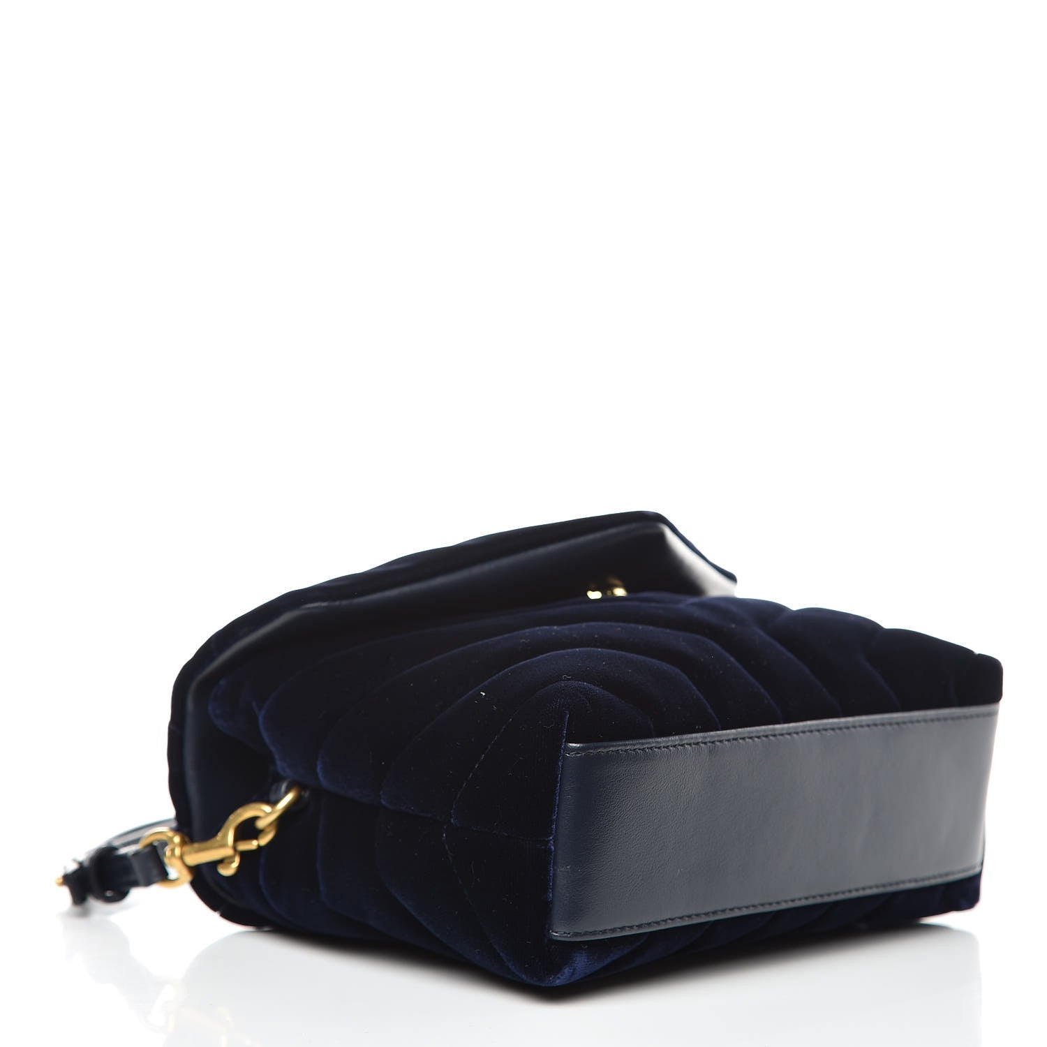 Saint Laurent Velvet Y Quilted Monogram Toy Loulou Crossbody Bag Navy 4 of 7