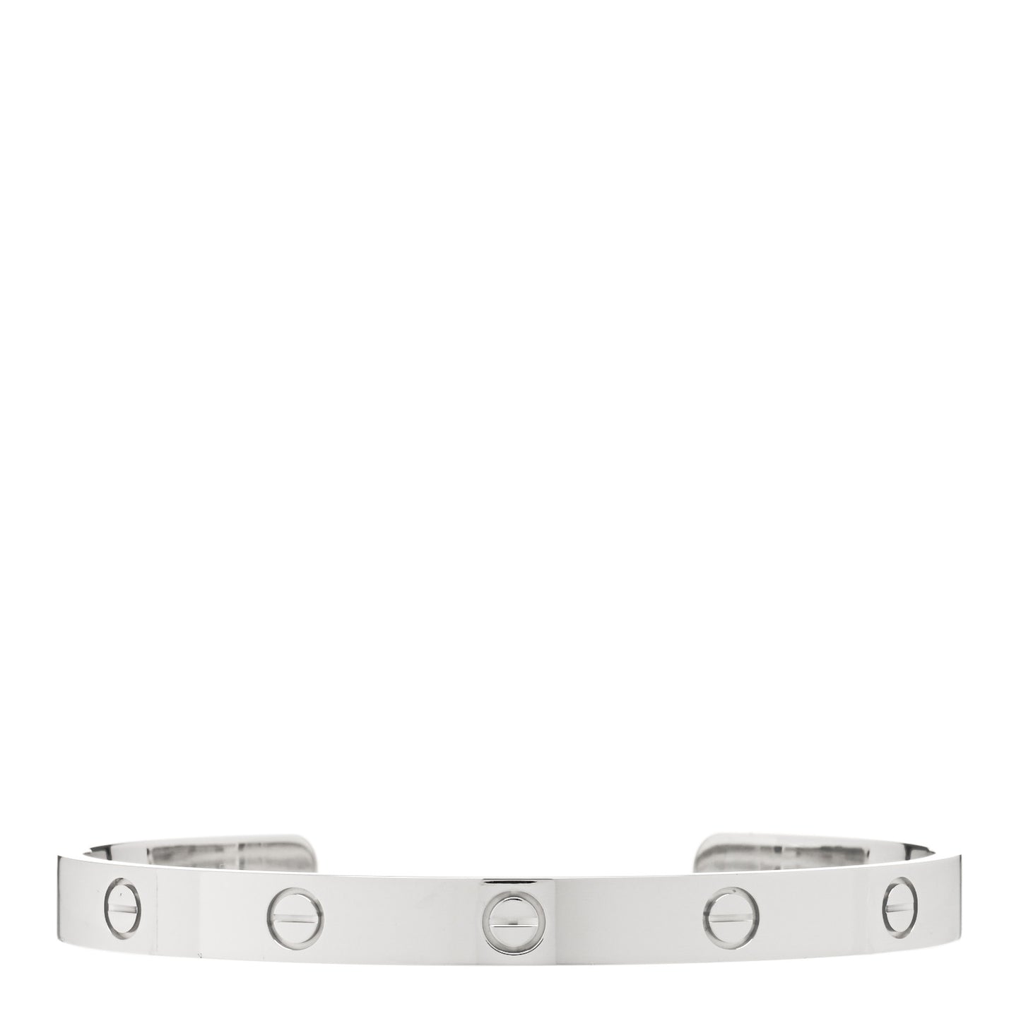 18K White Gold LOVE Cuff Bracelet 19