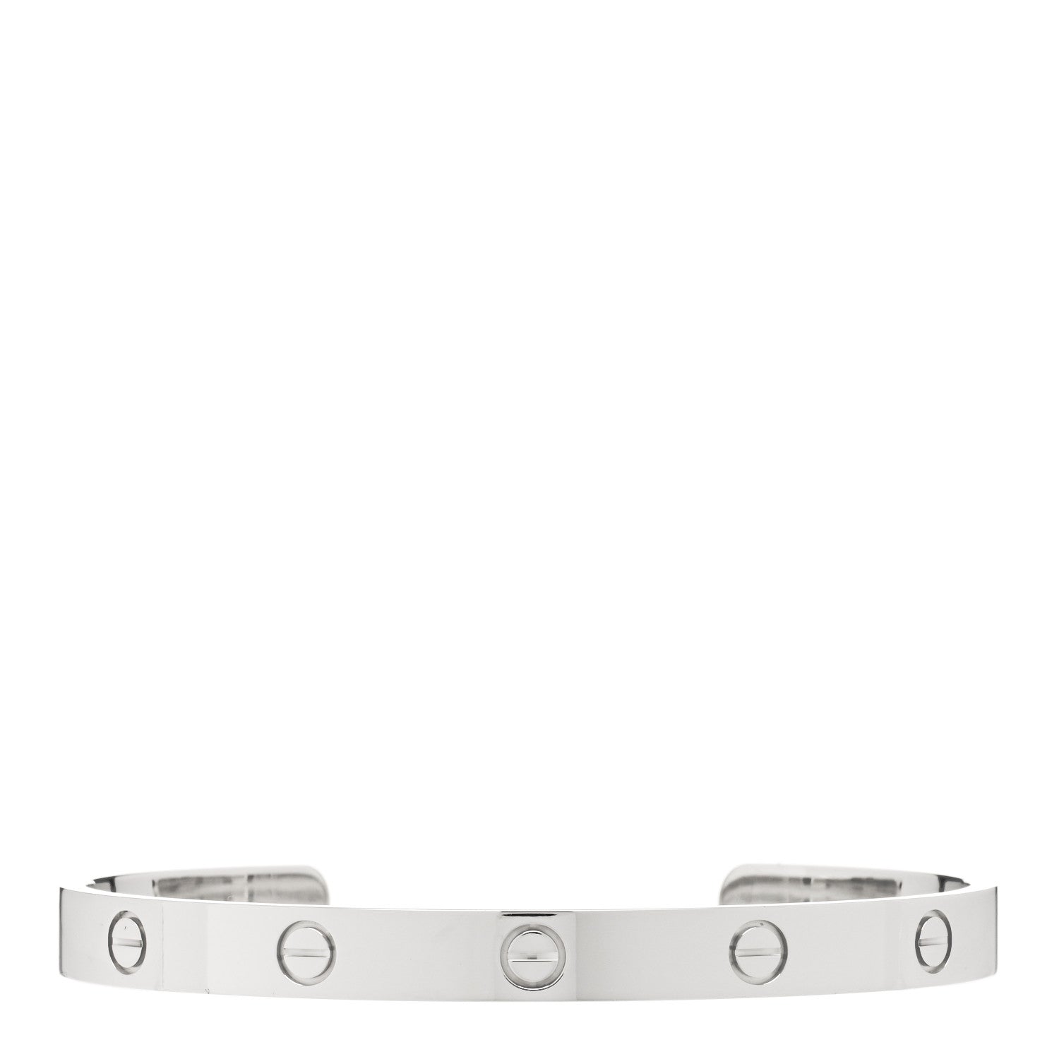 Cartier 18K White Gold LOVE Cuff Bracelet 19 1 of 3