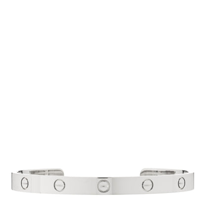 Cartier 18K White Gold LOVE Cuff Bracelet 19 1 of 3