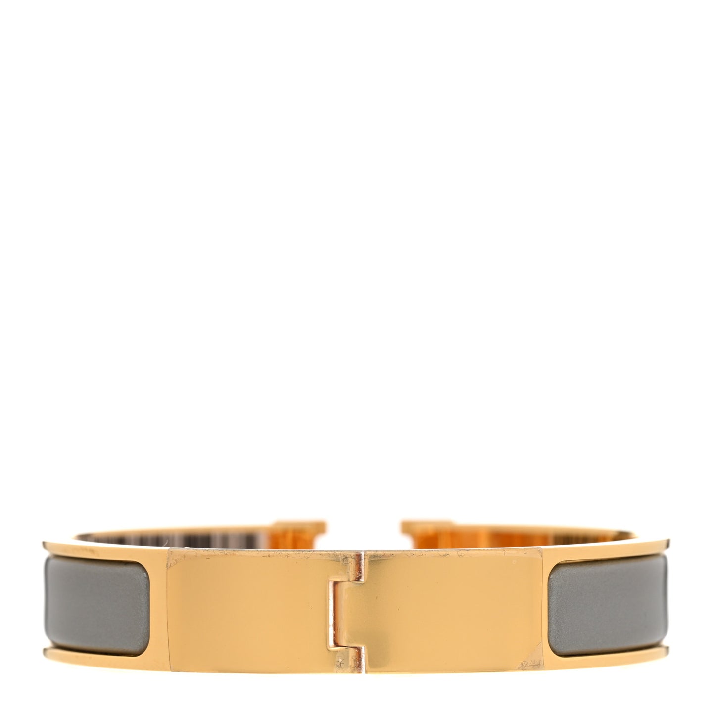 Enamel Narrow Clic Clac H Bracelet PM Marron Glace