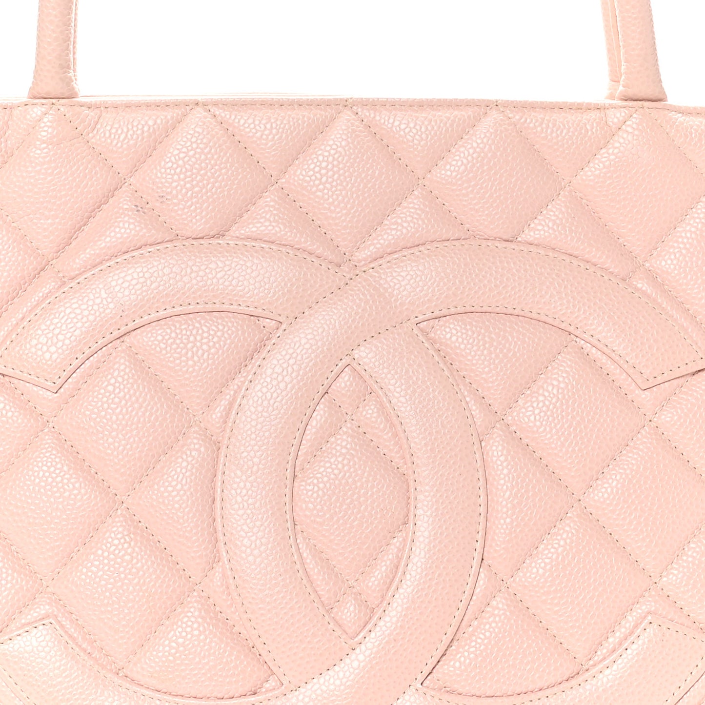 Caviar Quilted Medallion Tote Light Pink