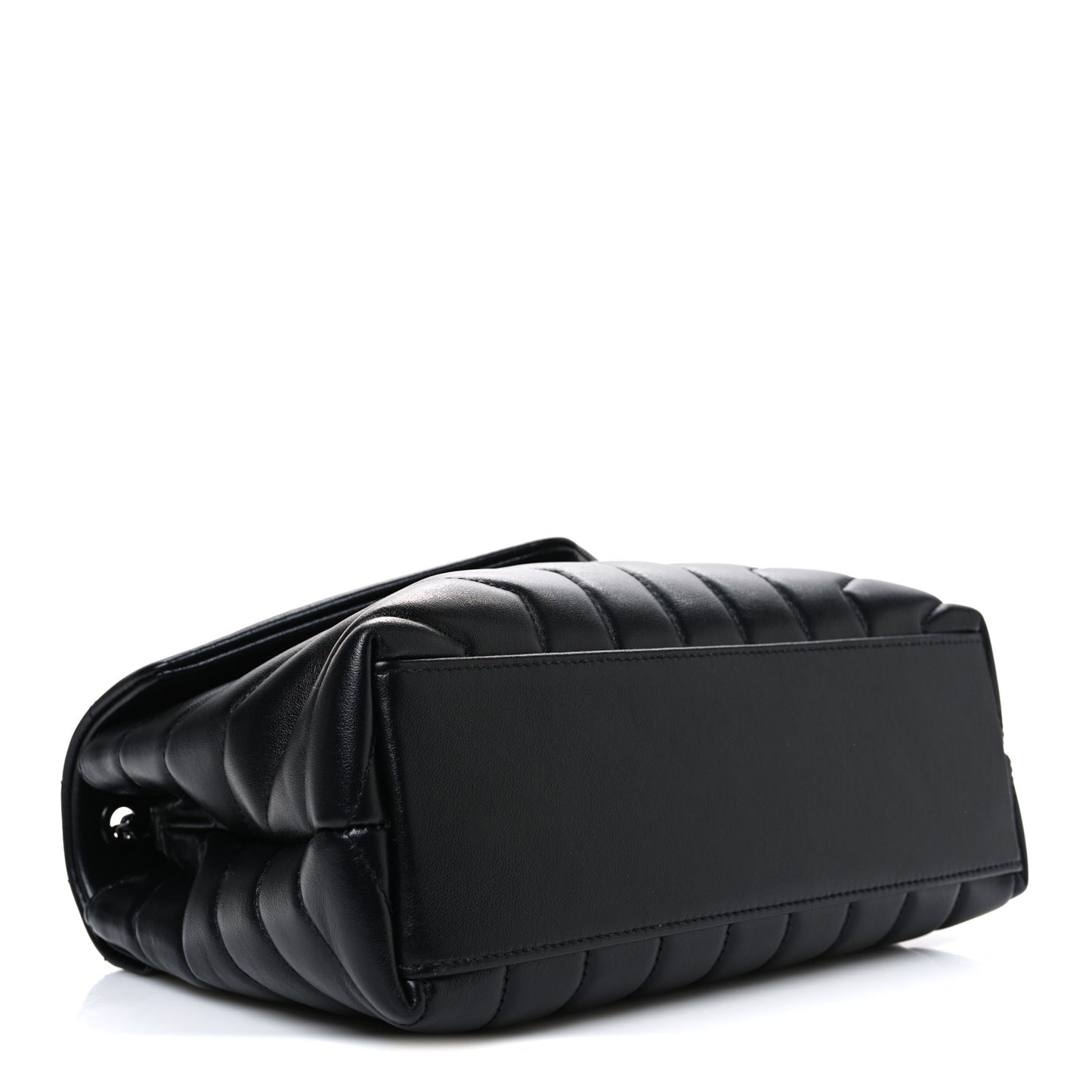 Calfskin Y Quilted Monogram Monochrome Small Loulou Chain Satchel Black