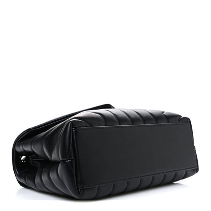 Saint Laurent Calfskin Y Quilted Monogram Monochrome Small Loulou Chain Satchel Black 4 of 11