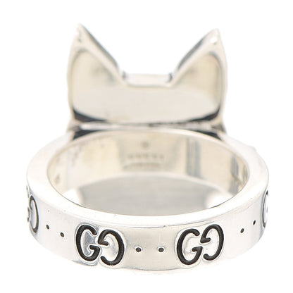 Gucci Sterling Silver Enamel Bosco Ring 55 7.25 3 of 4