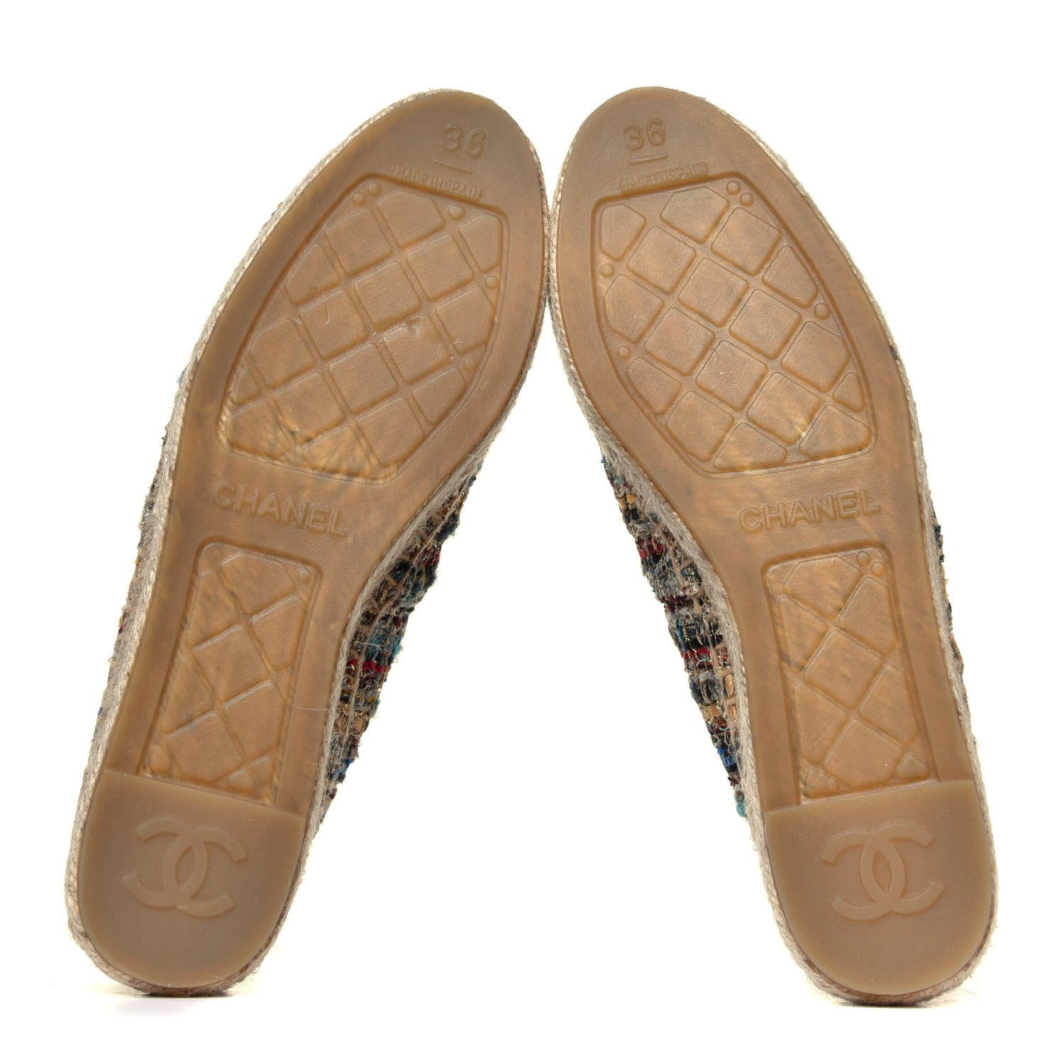 Chanel Tweed Grosgrain CC Espadrilles 36 Multicolor 11 of 12