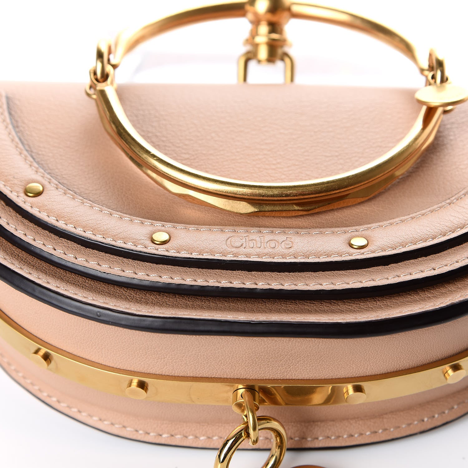 Chloe Calfskin Small Nile Bracelet Minaudiere Bag Biscotti Beige 9 of 9