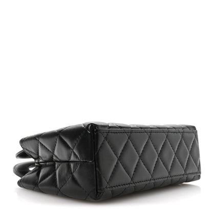 Chanel Shiny Aged Calfskin Quilted Nano Kelly Shopper Black 4 of 12