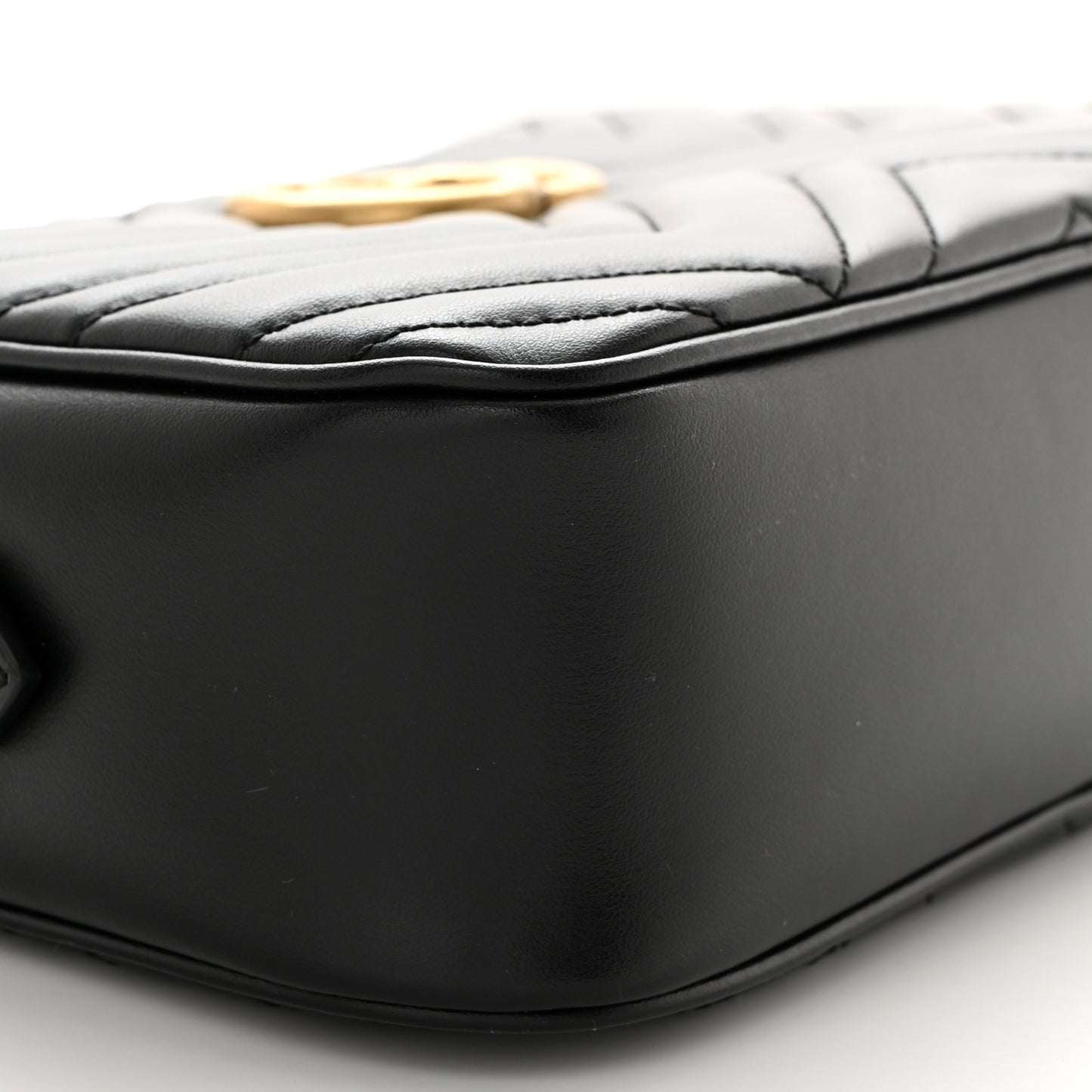 Calfskin Matelasse Small GG Marmont Chain Shoulder Bag Black