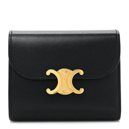 Celine Shiny Calfskin Small Triomphe Wallet Black 1 of 12