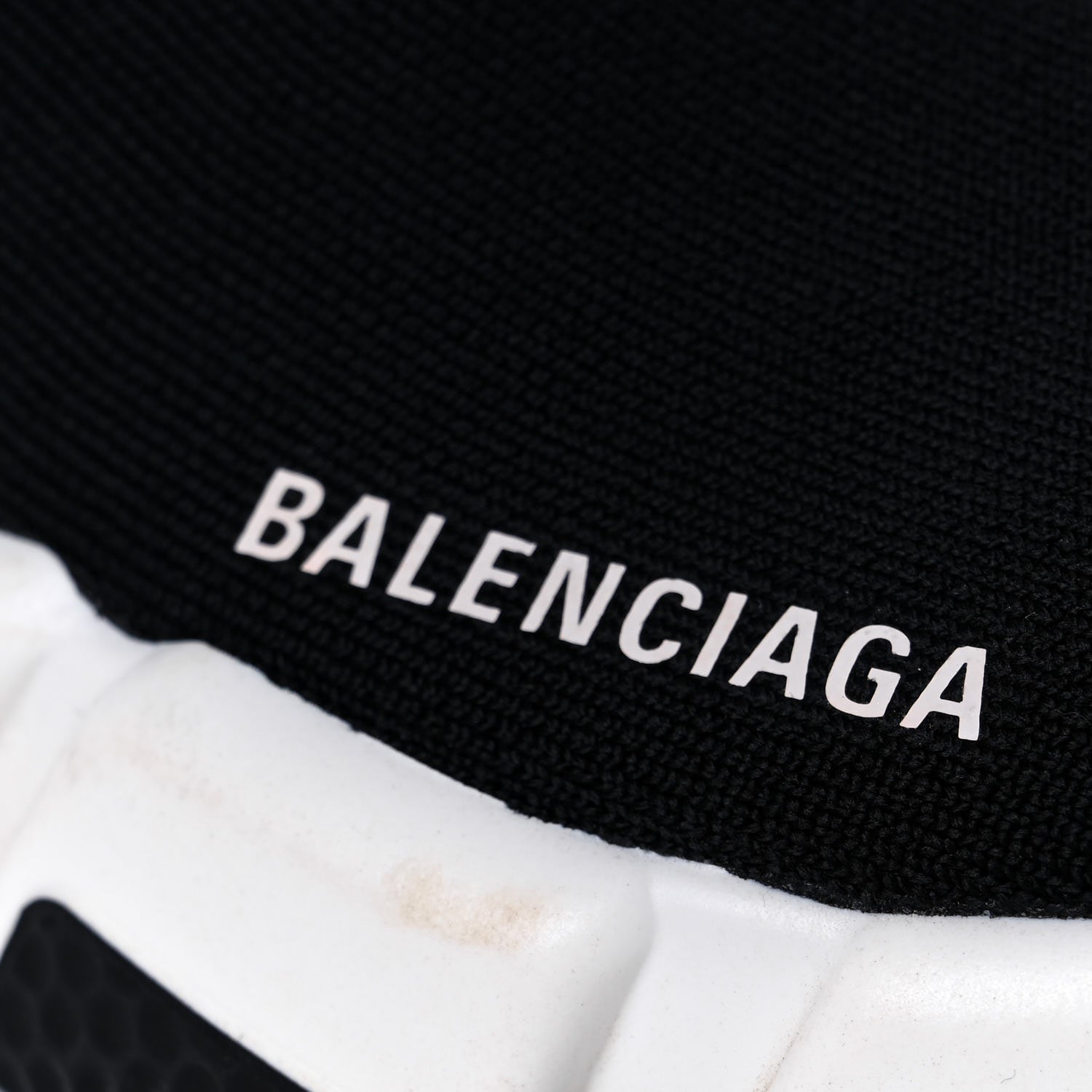 Balenciaga Neoprene Knit Womens Speed Sneakers 35 Black White 13 of 16