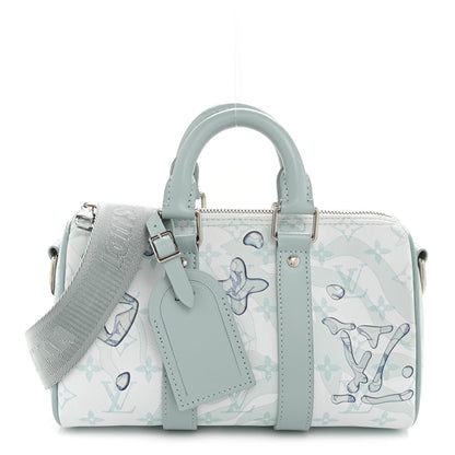 Louis Vuitton Monogram Aquagarden Keepall Bandouliere 25 Crystal Blue 1 of 9