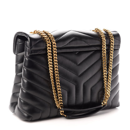 Saint Laurent Calfskin Y Quilted Monogram Medium Loulou Chain Satchel Black 3 of 9