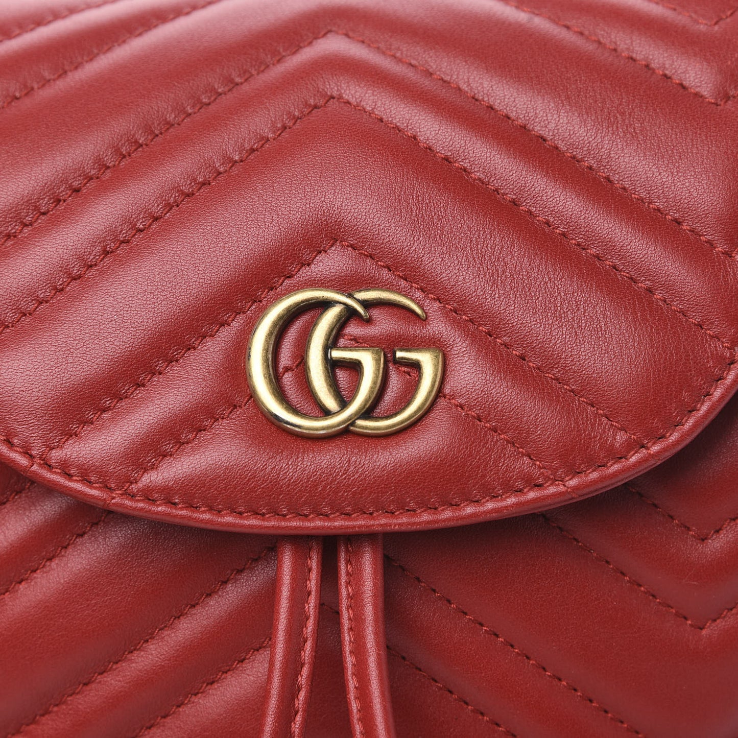 Calfskin Matelasse GG Marmont Flap Backpack Hibiscus Red