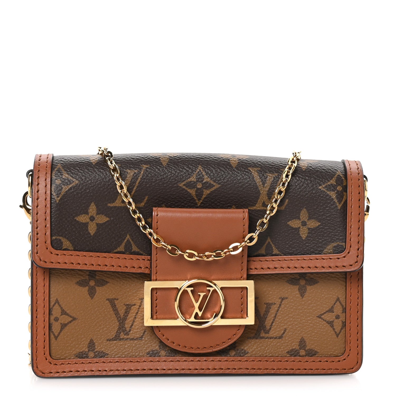 Louis Vuitton Reverse Monogram Dauphine Chain Wallet 1 of 9
