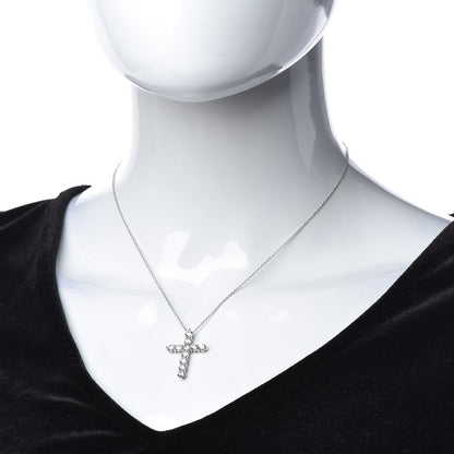 Tiffany Platinum Diamond Large Cross Pendant Necklace 2 of 6