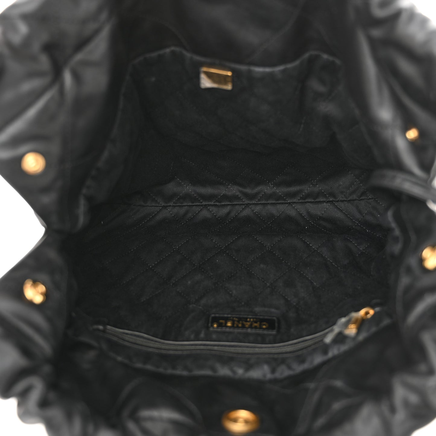 Calfskin Quilted Small Chanel 22 Black