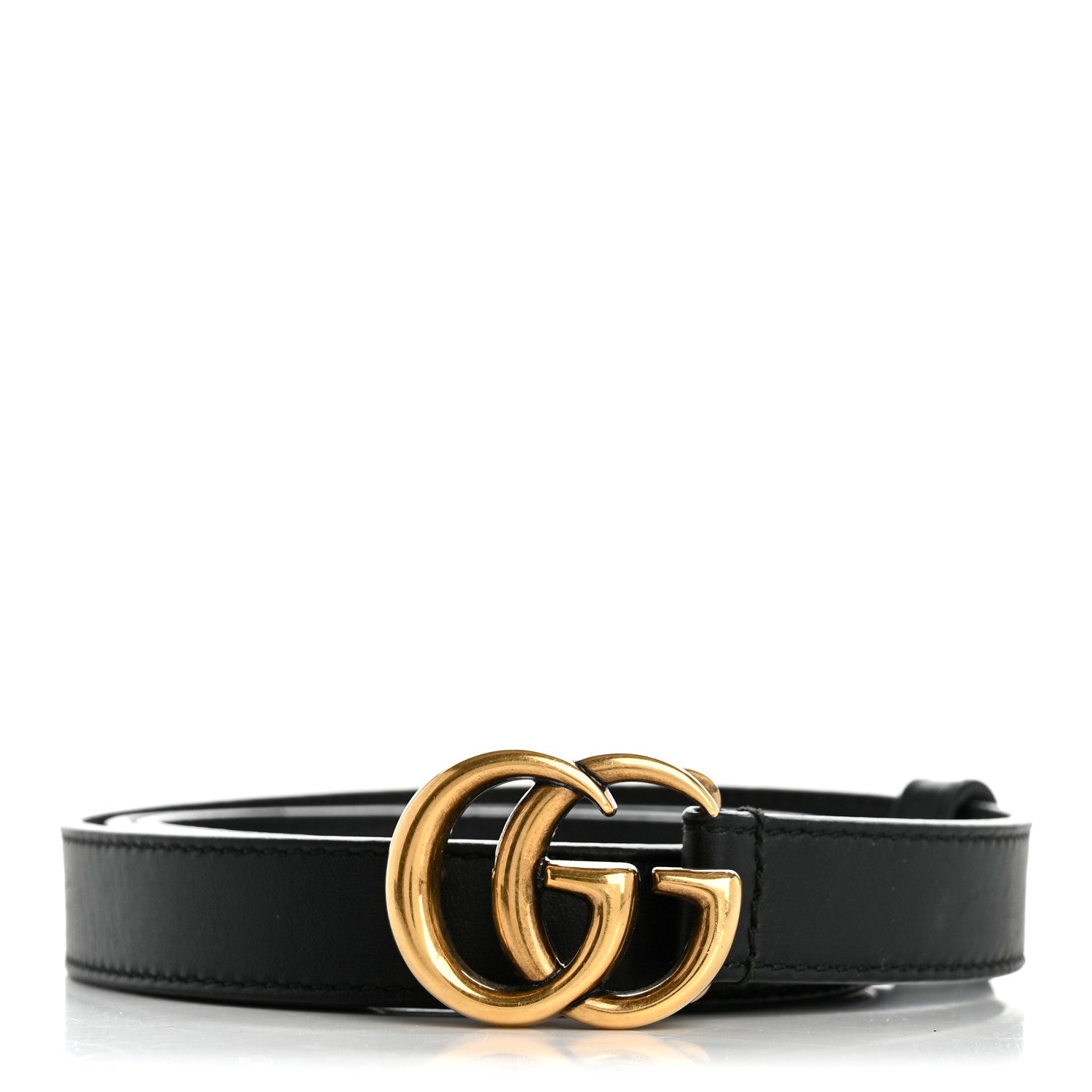 Gucci Calfskin Double G 20mm Belt 80 32 Black 1 of 5