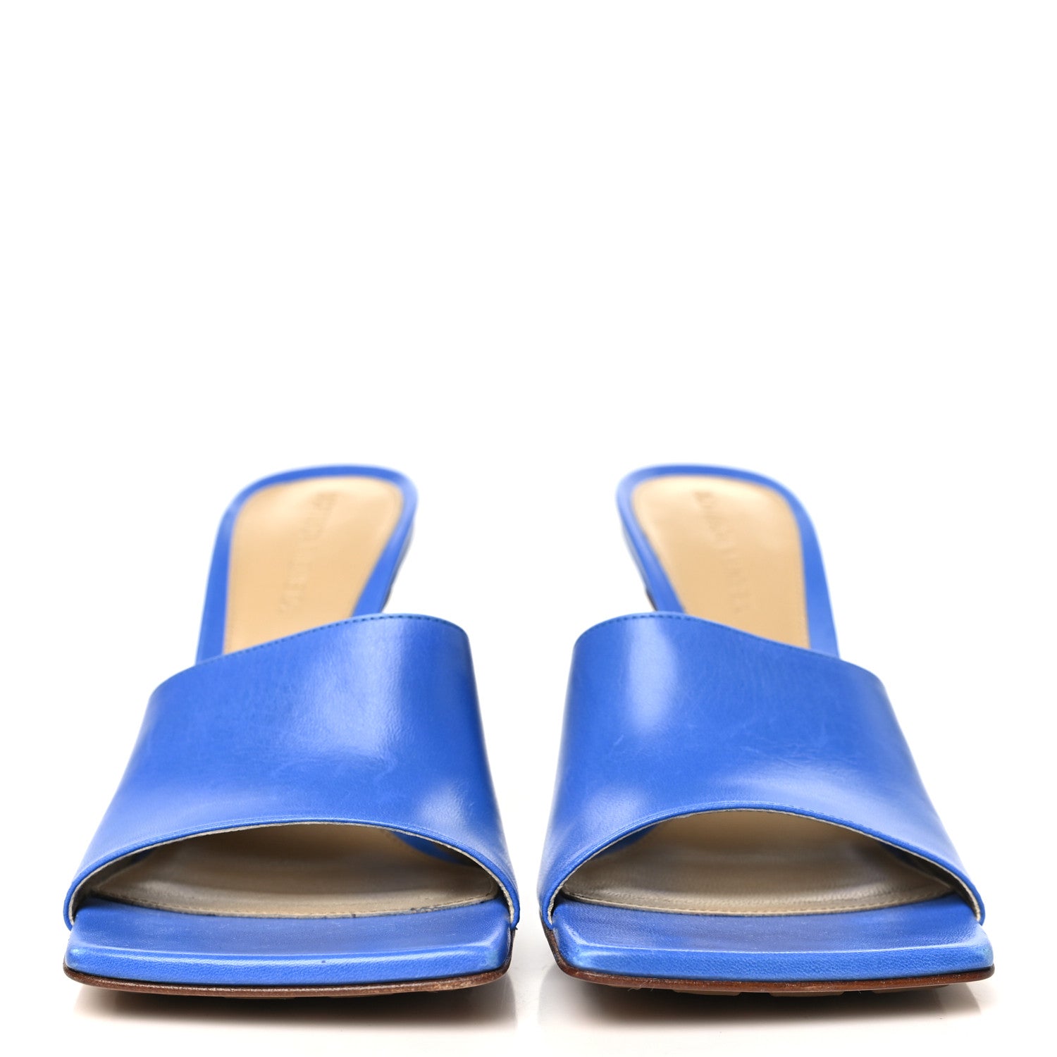 Bottega Veneta Lambskin Stretch Mule Sandals 37.5 Aquarium 2 of 8