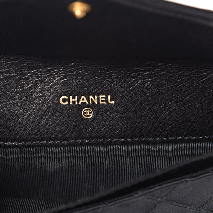 Chanel Satin Stitched Flap Card Case Black 6 of 9