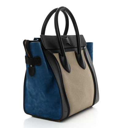 Celine Bullhide Calfskin Suede Mini Tri-Color Luggage Light Taupe 3 of 11