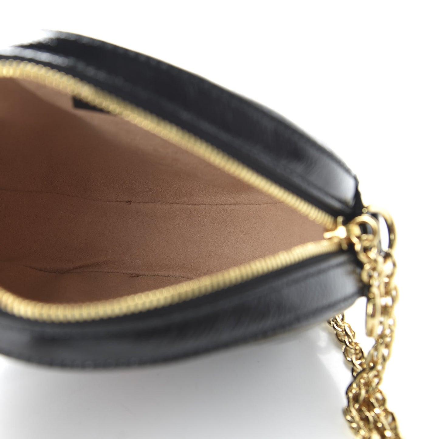 Suede Patent Web Mini Ophidia Round Shoulder Bag Black