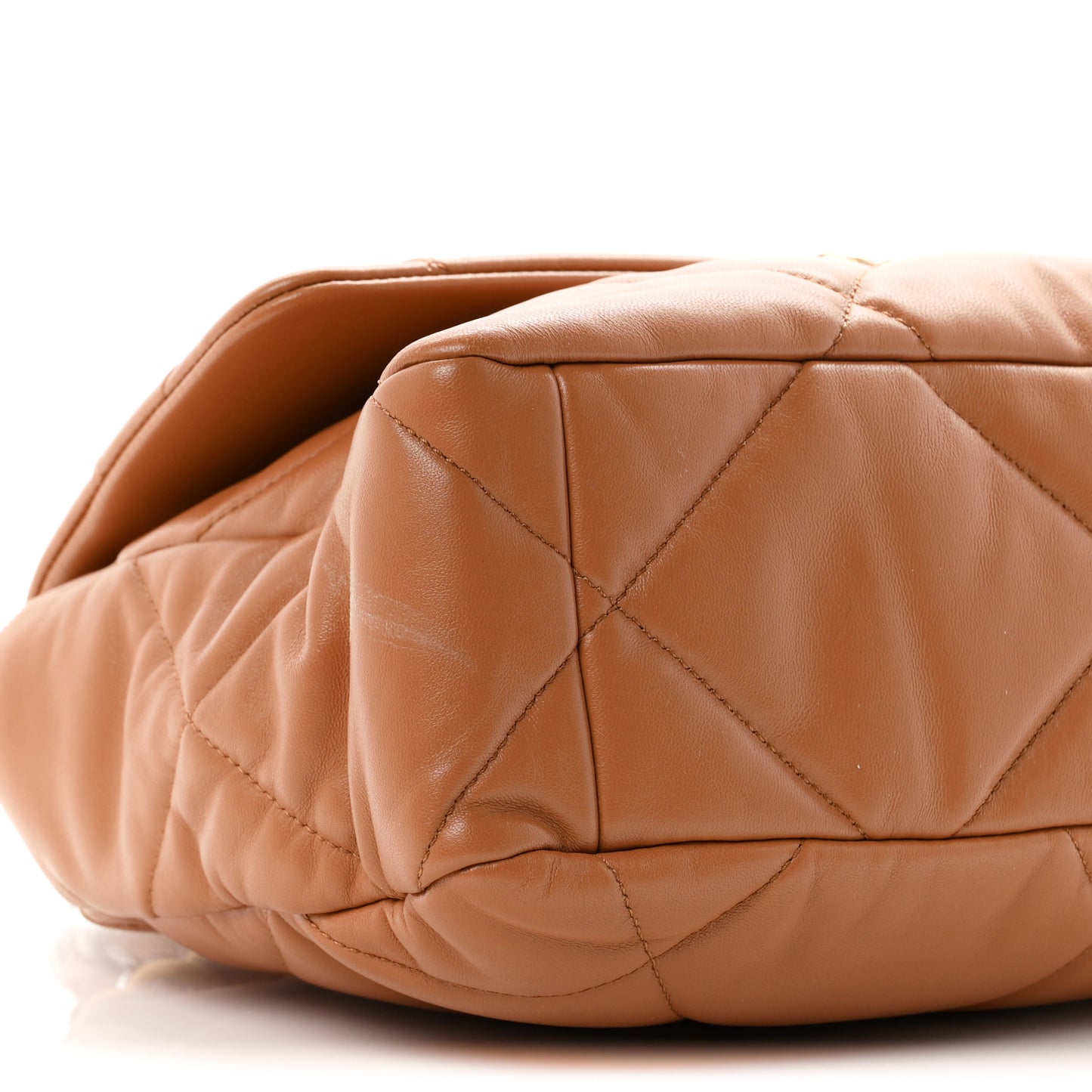 Lambskin Quilted Large Chanel 19 Flap Brown